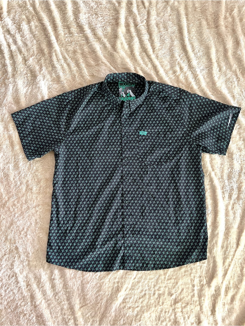 DIXXON Men's Green & Black Party Hammer Casual Button Down Size 2X